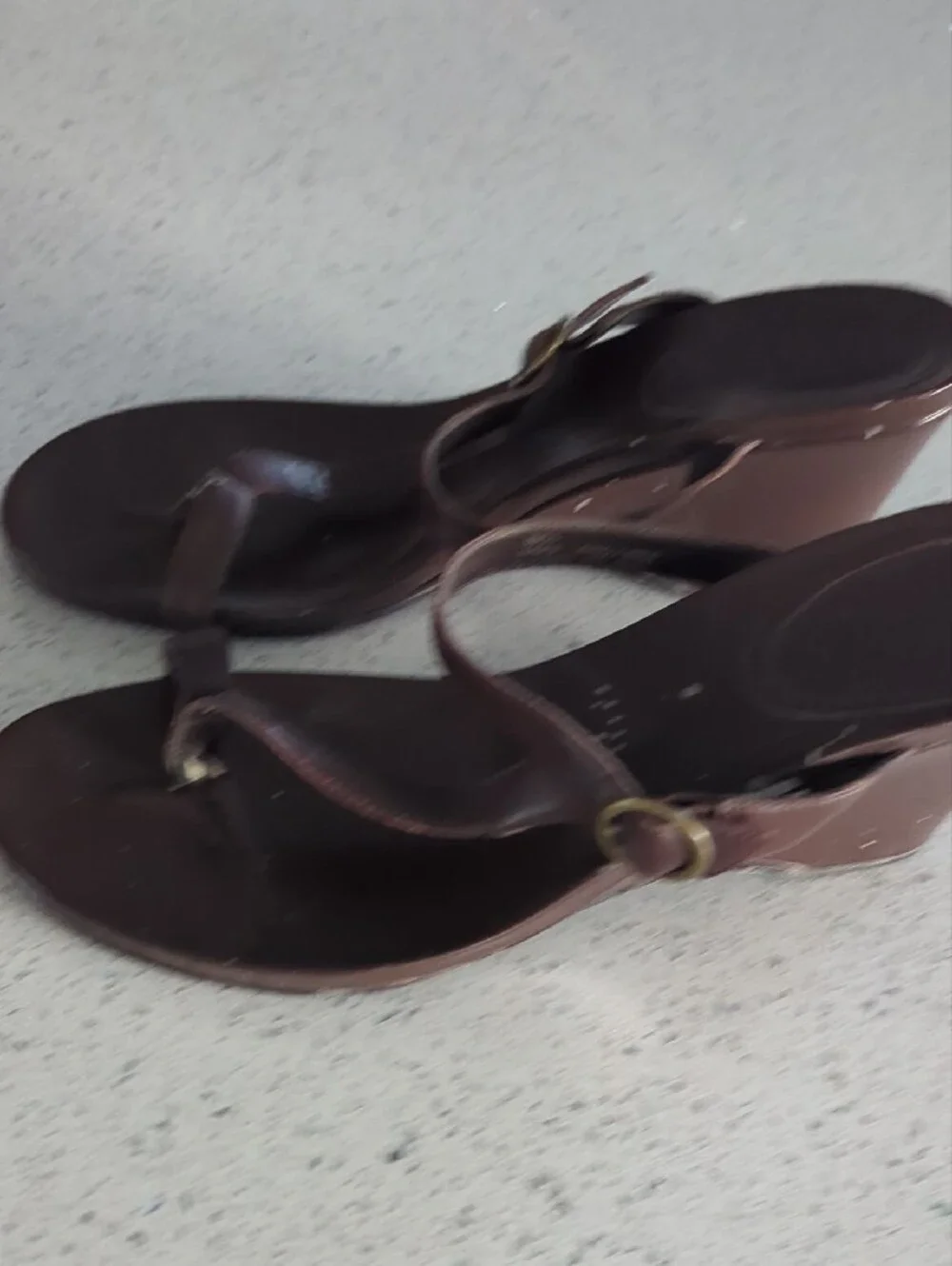 3 For $30. Style & Co. Brown Wedge Thong Sandals with Buckle